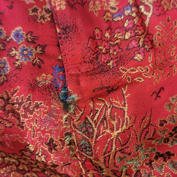 Jordache Vintage Jean Size 11 / 12 and satin skirt Red Gold Blue retro - Picture 10 of 15